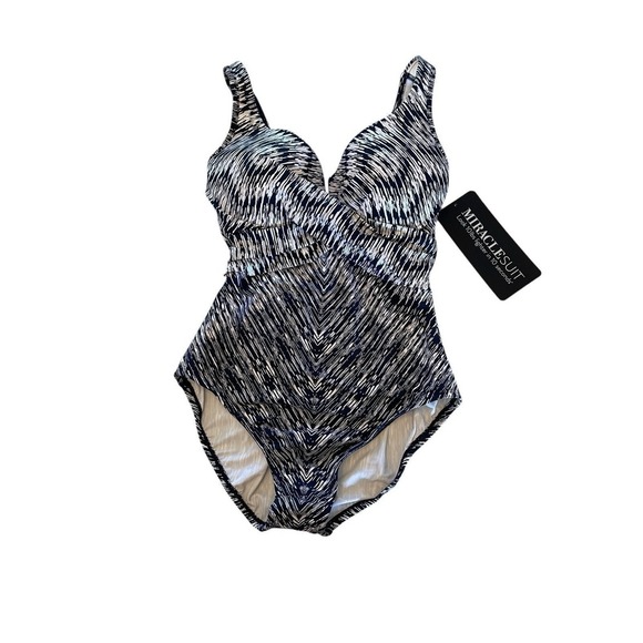 Miraclesuit Women's Silver Shores Criss‎ Cross Escape Swimsuit Size 14 $200 - Picture 1 of 5